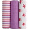 Plenky T-Tomi BIO Bambusové pleny Pink Stars/Purple 3 ks
