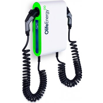 OlifeEnergy Wallbox DoubleBox SMART 2x Type2 kroucený kabel 4m 400 V AC 22 kW 32 A