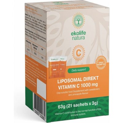 Ekolife Natura Liposomal Direkt C 1000 mg 21 sáčků ananas – Hledejceny.cz