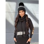 Fashionweek Zimní sada čepice a šály se sněhovou vločkou S2809 Černá – Hledejceny.cz