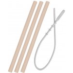 Minikoioi Brčko silikonové 3 ks s kartáčkem Bubble Beige – Zboží Dáma