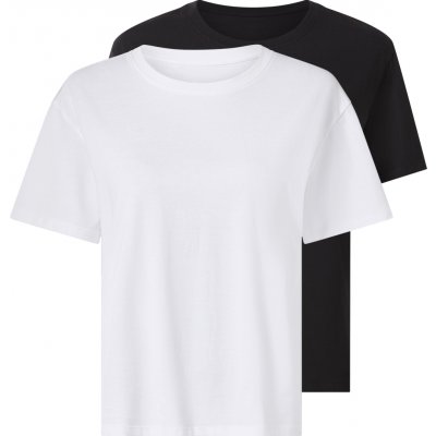 Esmara dámské triko 2 kusy černá/bílá – Zboží Mobilmania