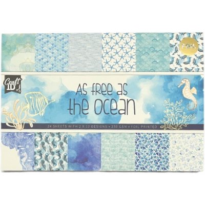 Creative Craft Group Sada jednostranných papírů As Free as the Ocean 230 g/m2 11,5 × 16,5 cm 24 ks – Sleviste.cz