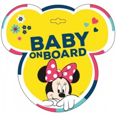 Seven Informační cedulka na přísavku dítě v autě "Baby on board" Minnie