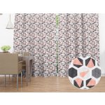 Biante Dekorační závěs Leona LN-031 Lososovo-šedé hexagony 130x150 cm – Zboží Mobilmania