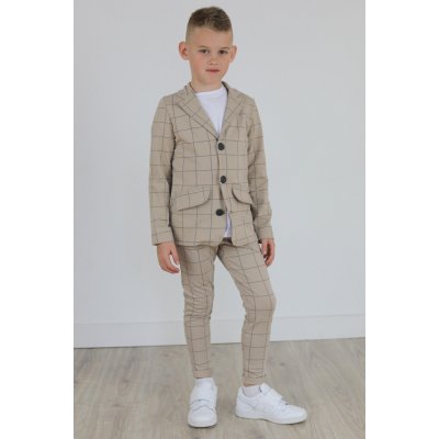 Kids Joy chlapecké sako z pohodlného dresového/mikinového materiálu Béžové – Zboží Dáma