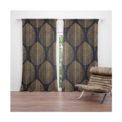 Sablio Závěs Zlaté listy: 2ks 140x250cm – Hledejceny.cz