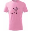 Dětské tričko Běžkař kreslený Tričko dětské bavlněné Růžová