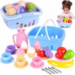 Mikro Trading Sada čajového servisu v košíku s 25ks nádobí a potravinami – Zboží Dáma