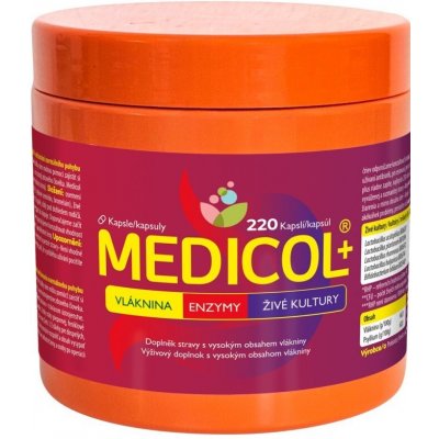 Medicol+ vláknina/enzymy/živé kultury 220 kapslí – Zboží Dáma