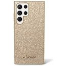 Pouzdro a kryt na mobilní telefon Pouzdro Guess Glitter Flakes Metal Logo Samsung Galaxy S23 Ultra zlaté