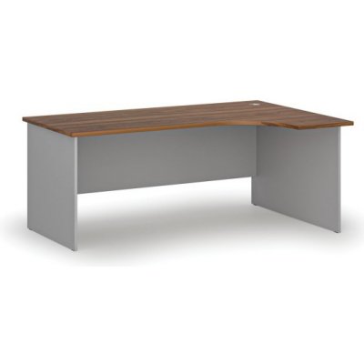 PRIMO Kancelářský rohový pracovní stůl GRAY, 1800 x 1200 mm, pravý, šedá/ořech