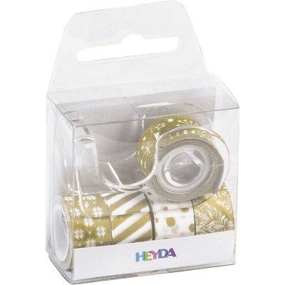 Heyda Dekorativní lepící páska mini + odvíječ, 1,2 cm x 3 m, zlatá, 5 ks – Hledejceny.cz