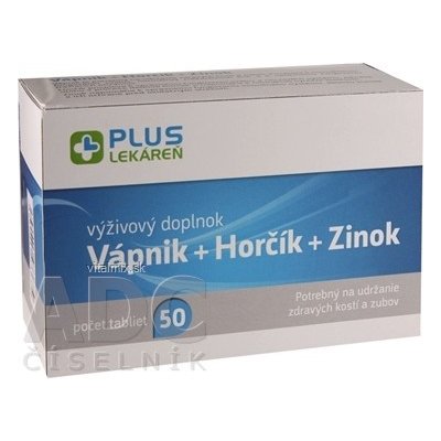 Plus Lékárna Vápník + Hořčík + Zinek 50 tablet – Hledejceny.cz