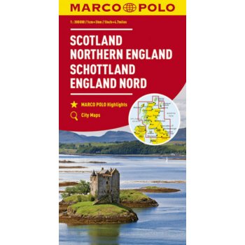 MARCO POLO Karte Großbritannien Schottland England Nord 1:300 000. Écosse Angleterre du Nord. Scotland Northern England