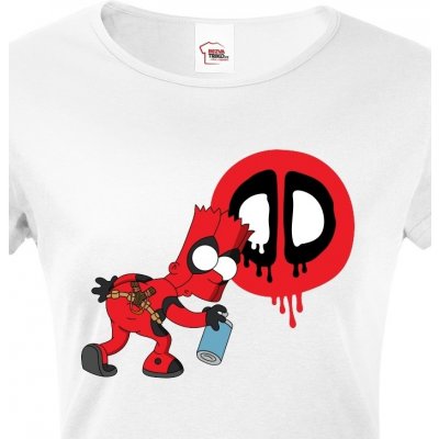 Bezvatriko.cz Canvas 0999 Bart Simpson Deadpool Bílá