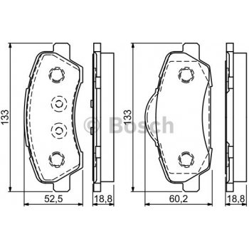 Přední brzdové destičky Bosch pro Citroen C-Elysee a C4-Cactus (1608691380, 0986494713)