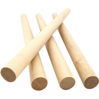 Main Paper S.L. Tyčky dřevěné přírodní kulaté průměr 19mm (4ks) – Sleviste.cz