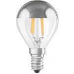 Osram LED žárovka kapka, 4 W, 380 lm, teplá bílá, E14 LED STAR CL P FIL MIRROR SILVER 34 – Hledejceny.cz