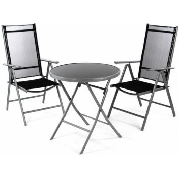 Garthen 36492 Zahradní balkónový set židle a stůl černé