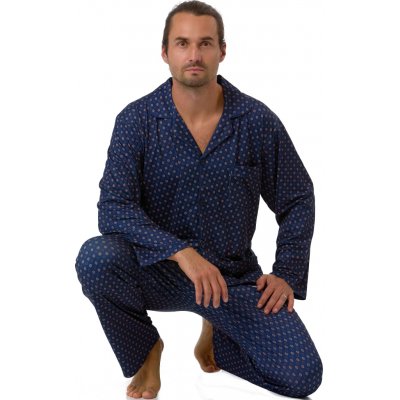 Pánské luxusní pyžamo modré a šedé šrafované piky druhá kůže 1PF0109 modrá – Hledejceny.cz