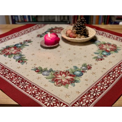 Artica Vánoční gobelínové ubrusy a šály VÁNOČNÍ HVĚZDA II červená 140x180 cm – Zboží Mobilmania