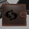 Peněženka Pánská kožená peněženka s tvým vlastním jménem, monogramem a znamením zvěrokruhu Ryby Luxusní peněženka Premium Dante