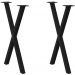 Omaxi Nohy k jídelnímu stolu ve tvaru X 2 ks černé 57 x 72-73 cm ocel 315724 – Zboží Dáma