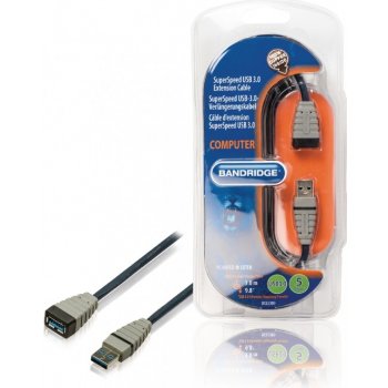 Bandridge BCL5303 Prodlužovací USB 3.0 A Zástrčka - A Zásuvka Kulatý, 3m,modrý