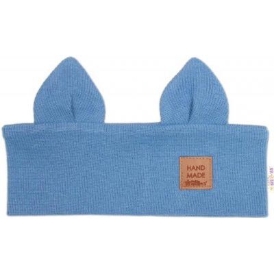 Baby Nellys Čelenka Cat s oušky pro děti Hand Made jeans – Zboží Dáma