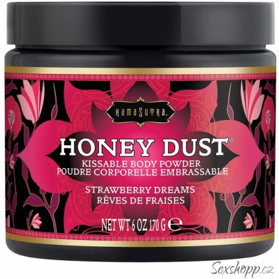KamaSutra Honey Dust Strawberry Dreams Slíbatelný tělový pudr 170 g