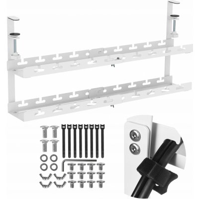 Maclean MC-102 W Dvouúrovňový podstolový organizér na kabely bílý – Zboží Živě