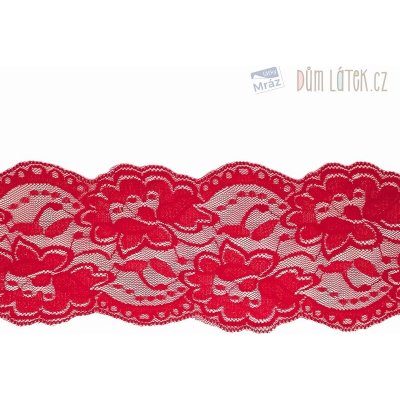 Elastická krajka červená, 100 mm – Zboží Dáma