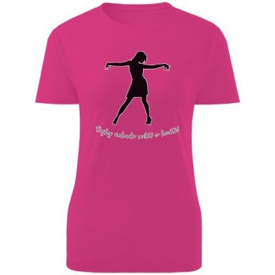 Tričko s potiskem Bejby nebude sedět v koutě dámské Purpurová – Zboží Dáma