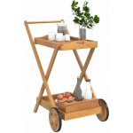 Servírovací stolek kolečka akáciové dřevo přírodní NoBi TOBY – Zboží Dáma