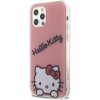 Pouzdro a kryt na mobilní telefon Apple AppleMix HELLO KITTY Apple iPhone 12 / 12 Pro - Daydreaming logo - plastový / gumový - růžové