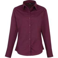 Premier Workwear dámská popelínová košile s dlouhým rukávem fialová lilková