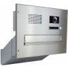 Poštovní schránka 1x poštovní schránka D-041 k zazdění do sloupku + čelní deska s 1x zvonkem a kamerou ABB - NEREZ / šedá