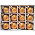 Anděl Sada skleněných baněk s glitry 3 cm zlatá 12 ks 19066 – Zboží Mobilmania