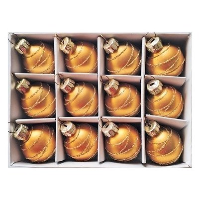 Anděl Sada skleněných baněk s glitry 3 cm zlatá 12 ks 19066 – Zboží Mobilmania