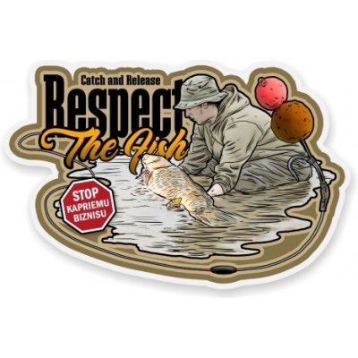 4 AnglersDesing samolepka Catch and Release Respect The Fish SK – Zboží Mobilmania
