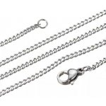 Nerezový řetízek s karabinkou ploché očko 2,5x2 mm - délka 60 cm – Hledejceny.cz