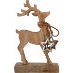 Koopman Vánoční dekorace dřevěný sob 26 x 6 x 16 cm – Hledejceny.cz
