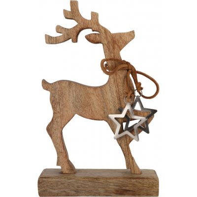 Koopman Vánoční dekorace dřevěný sob 26 x 6 x 16 cm – Hledejceny.cz
