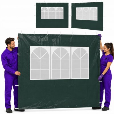 Boční stěny ke stanu VidaXL 45119 s oknem 300x195 cm, zelené, 2 ks – Hledejceny.cz