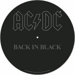 EPEE - CurePink: | Podložka na talíř gramofonu AC/DC: Back In Black (průměr 30,5 cm) [GP86036] – Zbozi.Blesk.cz