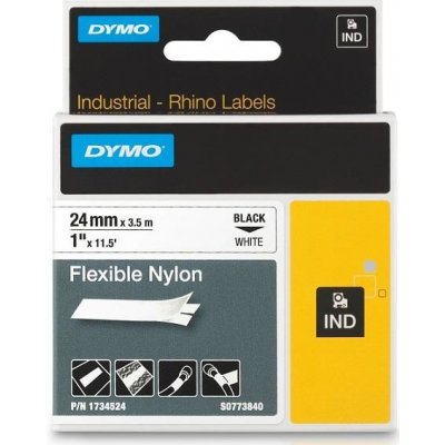 DYMO nylonová flexibilní páska RHINO D1 24 mm x 3,5 m, černá na bílé, S0773840 – Zbozi.Blesk.cz