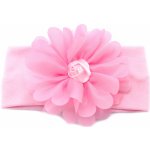 Látková čelenka pro miminko s velkým květem Barva: středně růžová – Zboží Dáma