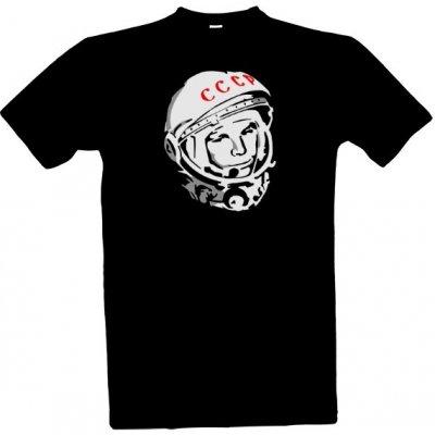 Tričko s potiskem Jurij Gagarin CCCP pánské Černá – Zboží Mobilmania