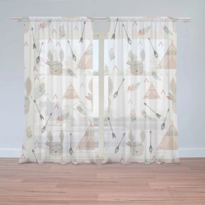 Záclony Zajíci u stanu: 2 ks - 150x250 cm - Sablio – Hledejceny.cz